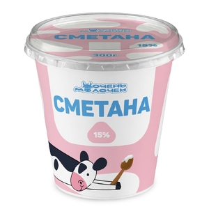 Сметана 15% 300г Очень молочен